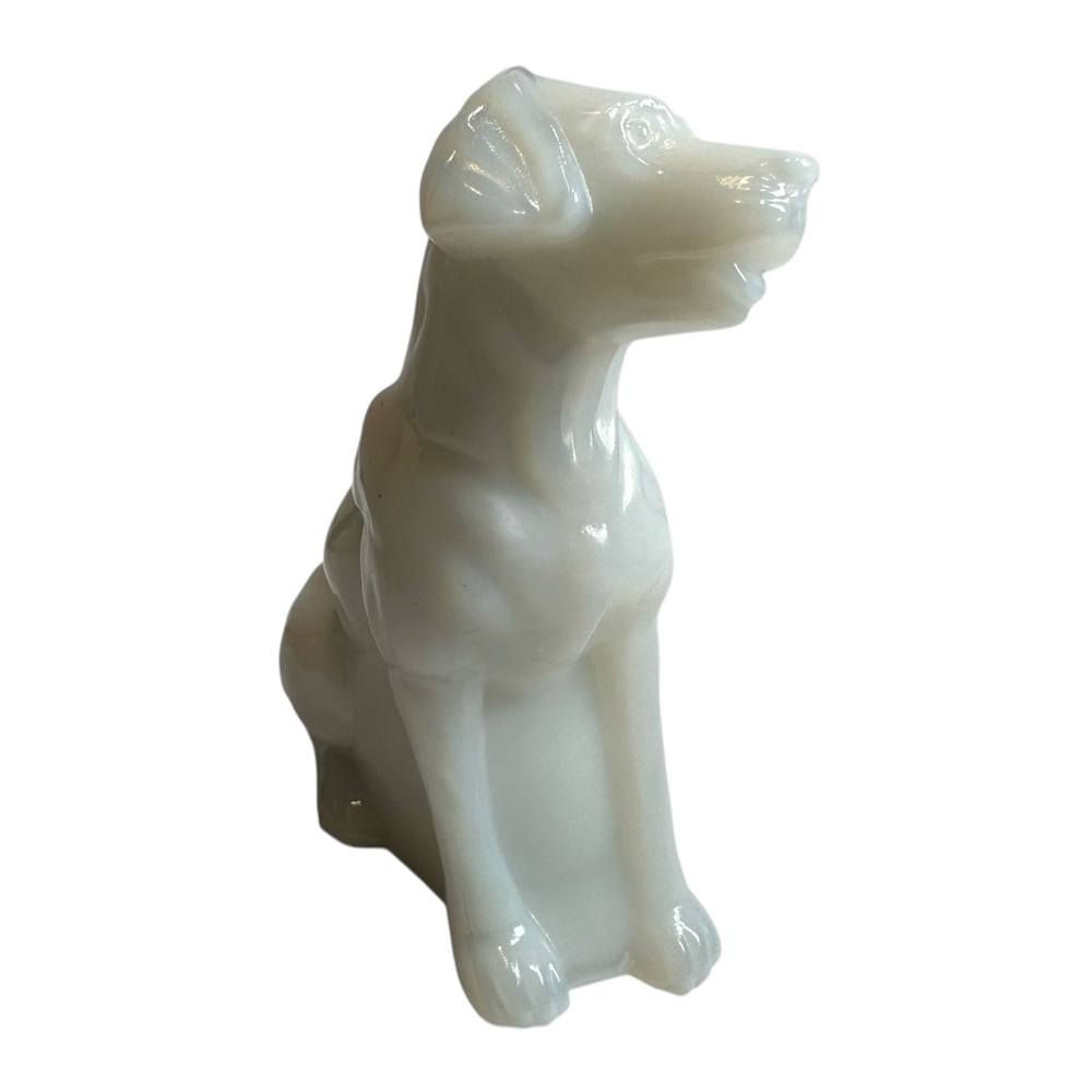 Mosser Labrador Art Glass White Lab Dog Figurine Paperweight USA New Hunt Pet - Picture 3 of 10